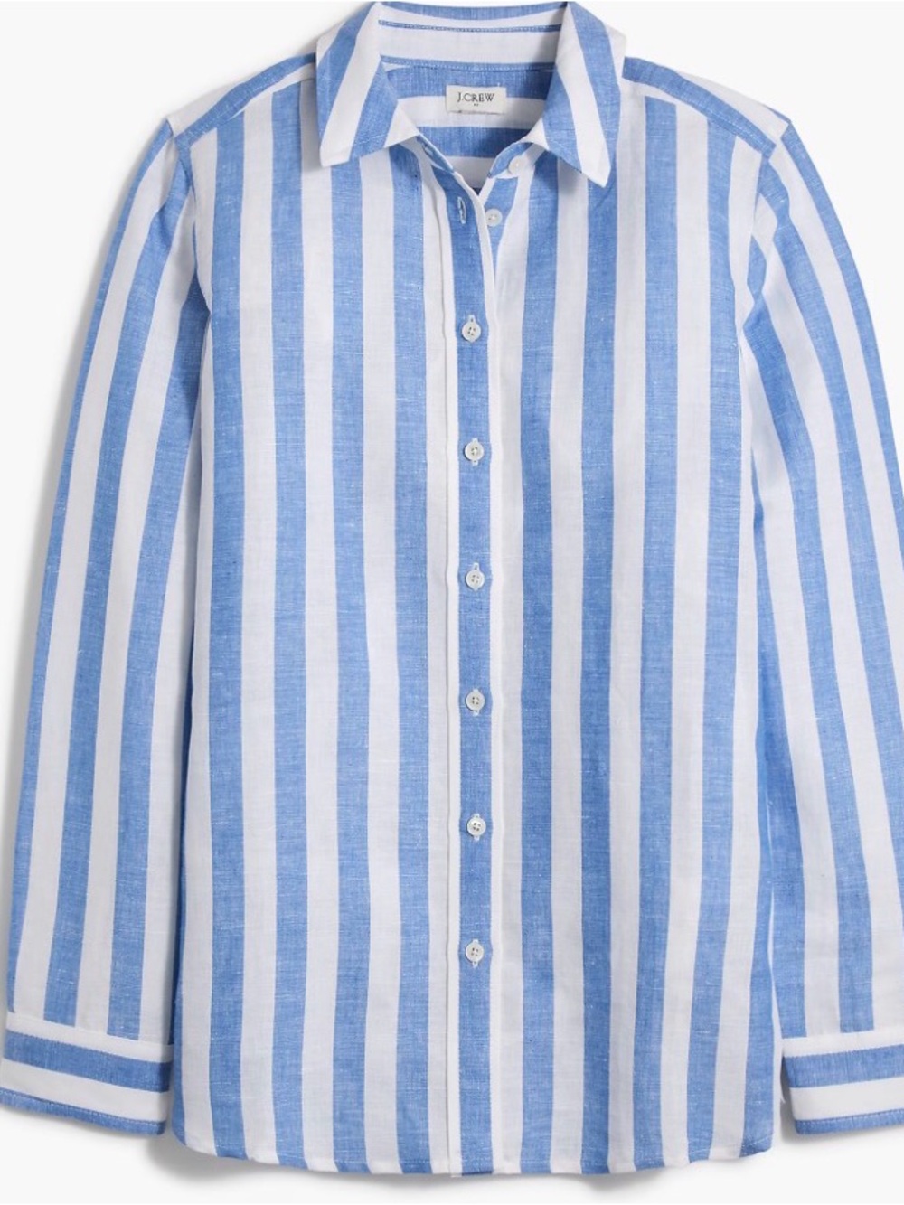J. Crew Factory Striped Linen-Blend Button-Up Shirt